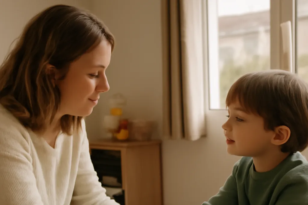 Mère et enfant lors d’un rendez-vous dans un espace de rencontre familial